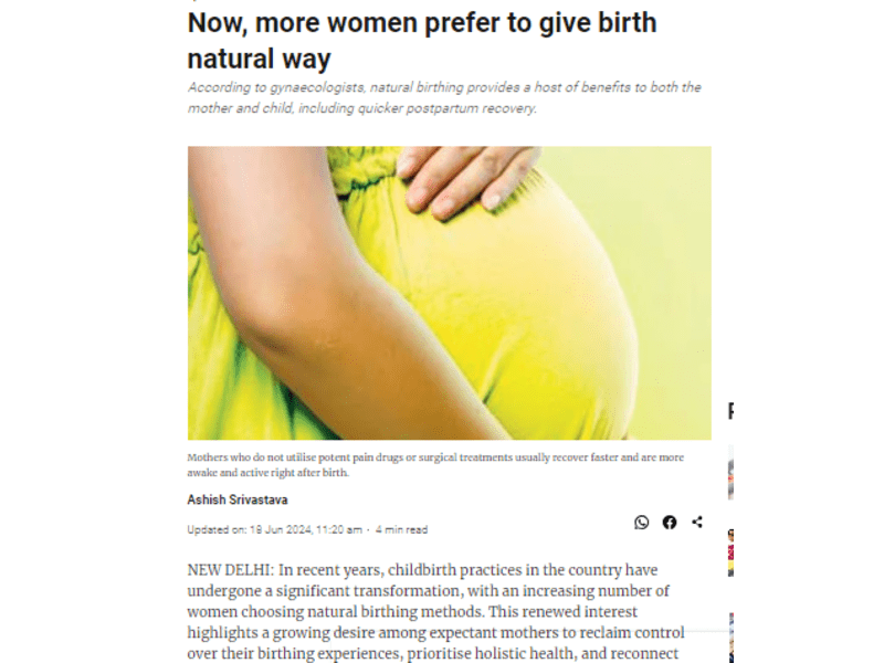 Now, more women prefer to give birth natural way