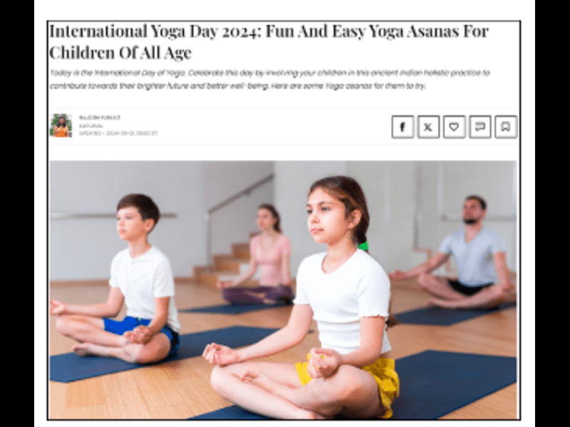 International Yoga Day 2024: fun and easy yoga asanas for children of all age