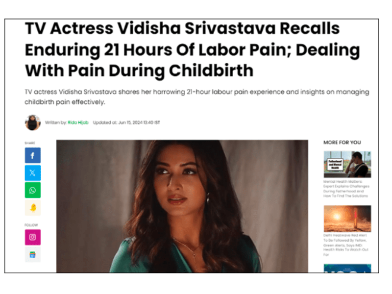 TV Actress Vidisha Srivastava Recalls Enduring 21 Hours Of Labor Pain; Dealing With Pain During Childbirth